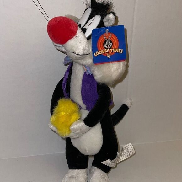 Vintage Looney Tunes 13” Slyvester the Cat Plush holding a baby chick NWT - Picture 1 of 12